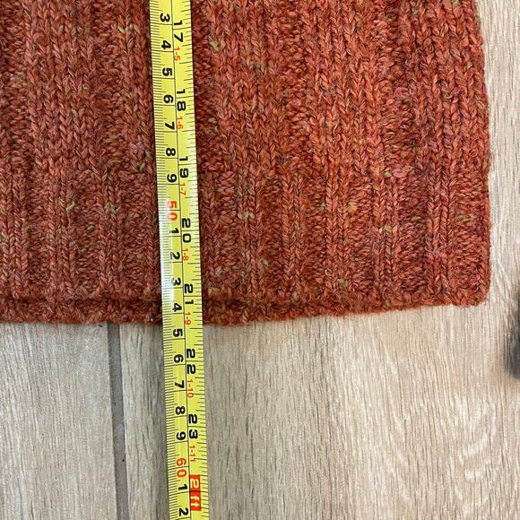 Vintage Mainframe Wool Blend Rust Cable Knit Cropped Sweater Women’s Large - Picture 5 of 6